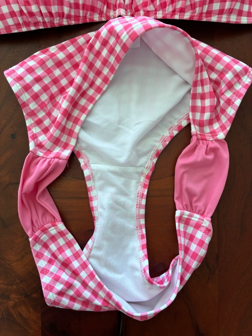 Lauren James pink gingham two piece bikini swimsuit L - Picture 9 of 14